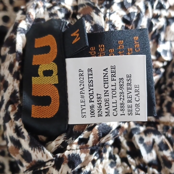 Crinkle Jacket Shirt Animal cheetah Print UBU - Picture 7 of 8